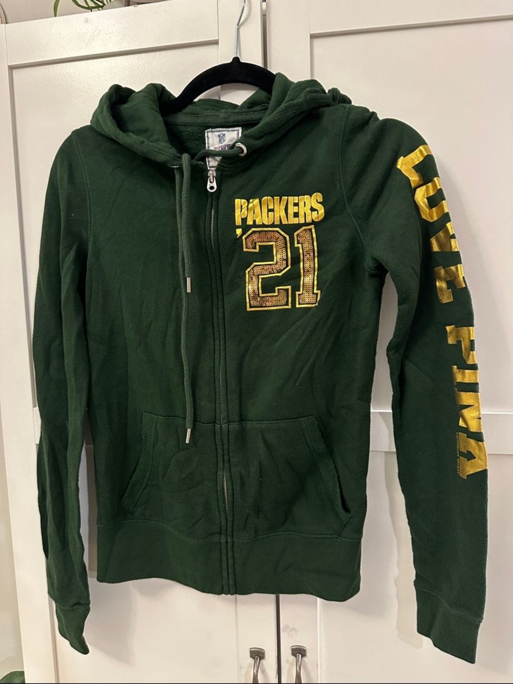 Victoria's Secret Green & Gold Packers '21 Zip Hoodie